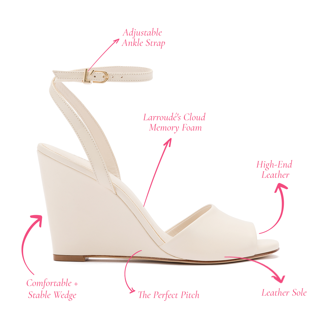 Yves Wedge In Ivory Leather