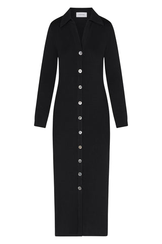 Cardigan Midi Dress in Stretch Modal Jersey Knit