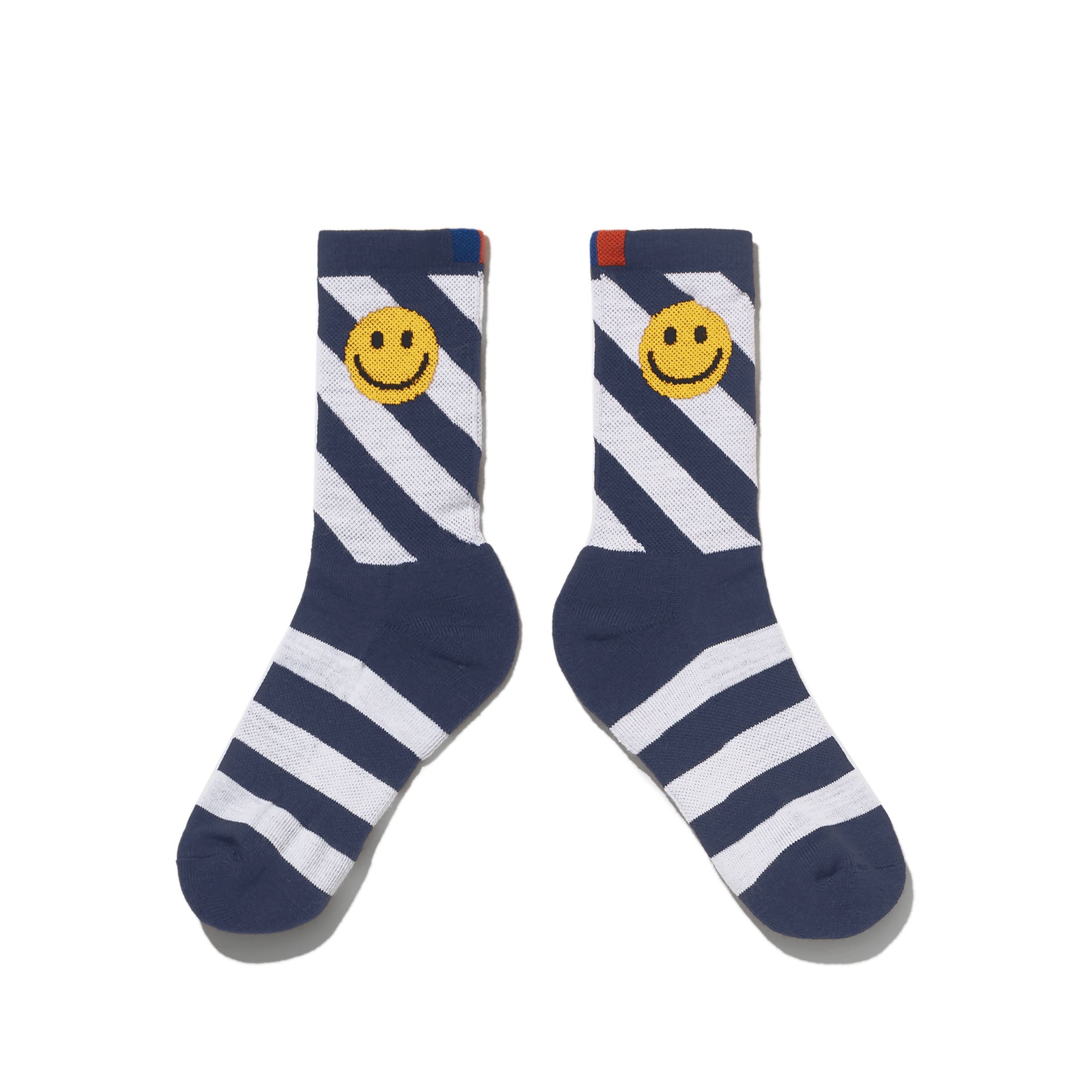 The Women's Diagonal Smile Stripe Sock - Navy/White