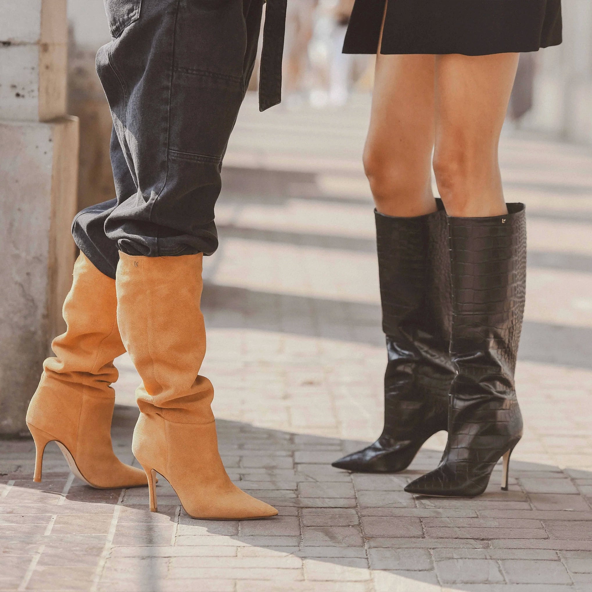 Kate Boot In Black Stamped Leather