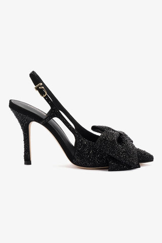 Elle Crystal Pump In Black Suede