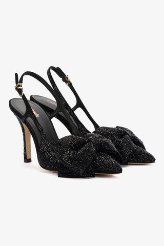 Elle Crystal Pump In Black Suede