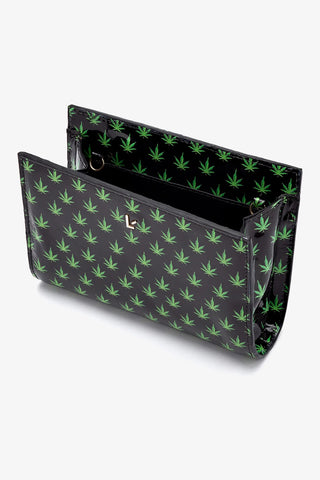 Erin Clutch In Black Leaf Patent Leather