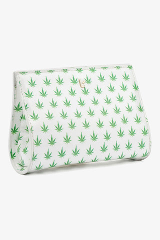 Erin Clutch In White Leaf Patent Leather