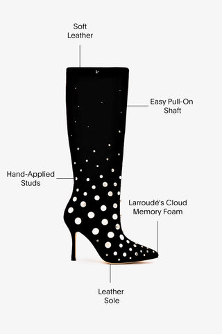 Botín Kate Studs en ante negro