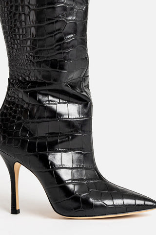 Kate Boot In Black Stamped Leather
