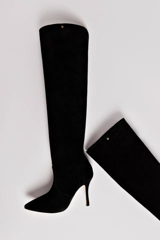 Kate Slouch Boot In Black Suede
