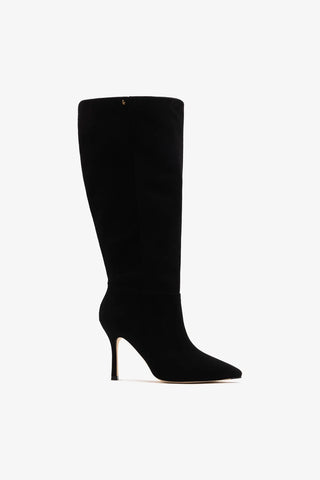 Kate Wide Boot Black Suede Boot Larroudé