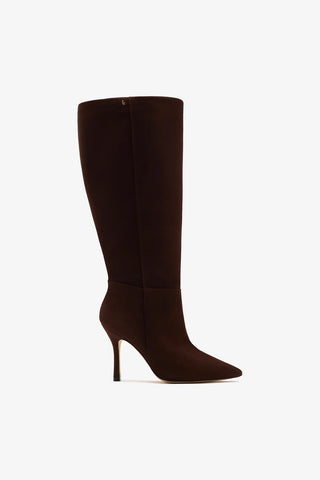 Kate Wide Boot Brown Suede Boot Larroudé