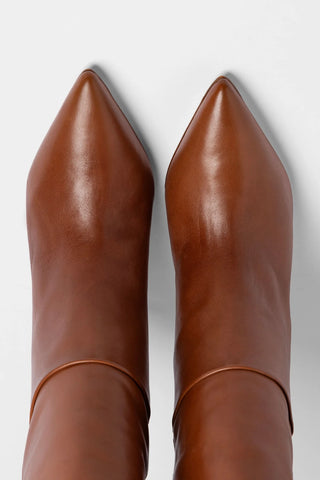 Kate Wide Boot Caramel Leather Boot Larroudé