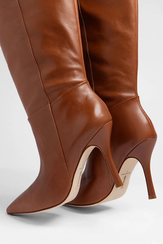Kate Wide Boot Caramel Leather Boot Larroudé