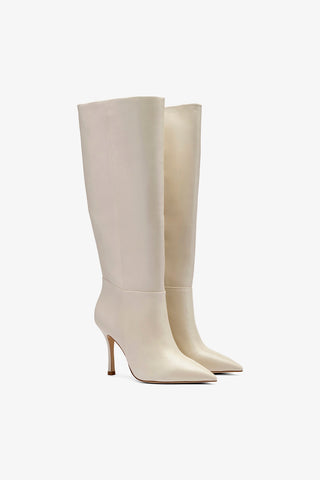 Kate Boot In Ivory Leather