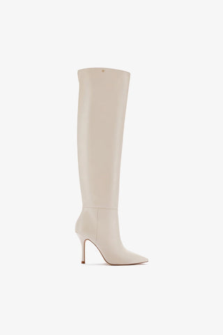 Kate Hi Boot In Ivory Leather