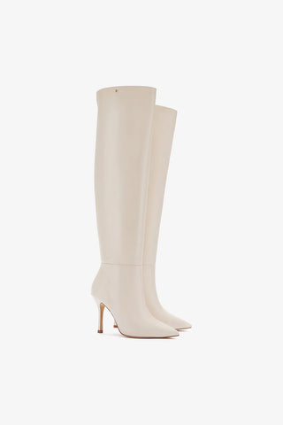 Kate Hi Boot In Ivory Leather