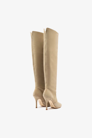 Kate Slouch Boot In Oyster Grey Suede