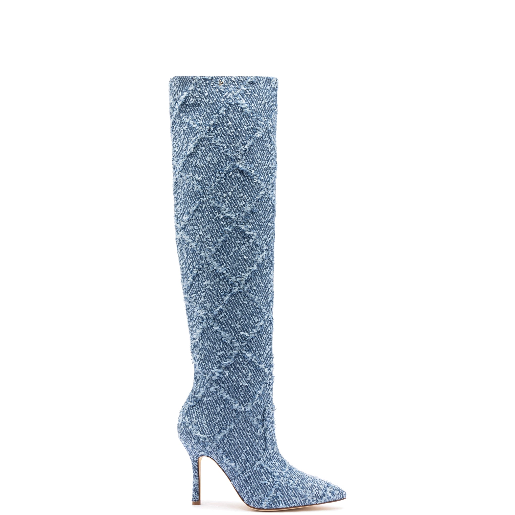 Bota holgada Kate en denim Stellar con flecos