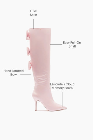 Larroudé for LoveShackFancy Boot In Light Rose Satin