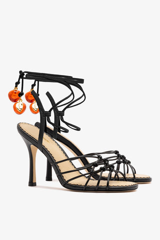 Carmen Sandal Black Leather Sandal Larroudé