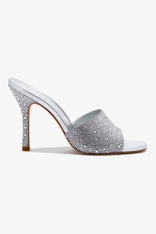 Colette Crystal Mule In Gray Suede