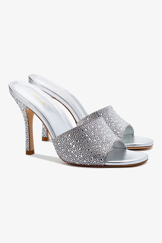 Colette Crystal Mule In Gray Suede