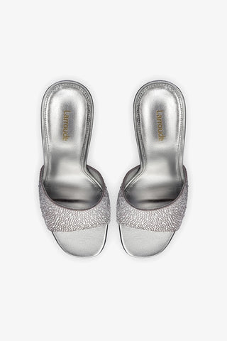 Colette Crystal Mule In Gray Suede