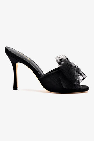 Elle Mule In Black Fabric