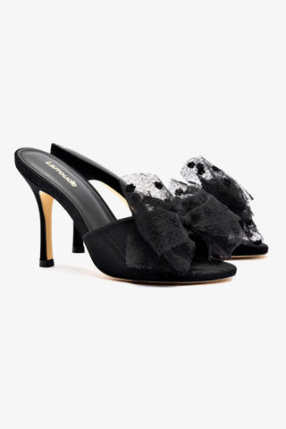 Elle Mule In Black Fabric