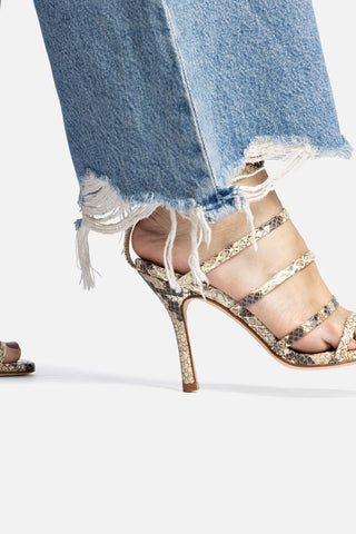 Sasha Sandal In Natural Snake Leather