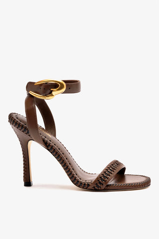 Verona Sandal In Burnt Umber Leather Sandal Larroudé