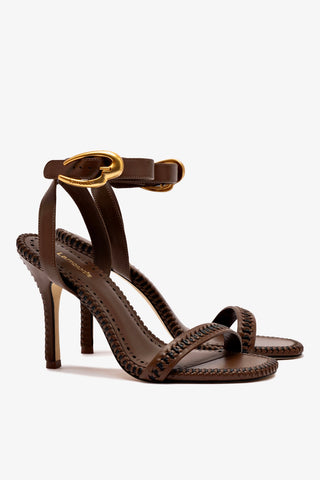 Verona Sandal In Burnt Umber Leather Sandal Larroudé