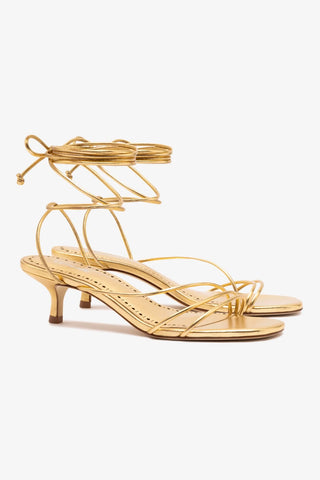 Sara Sandal In Gold Metallic Leather