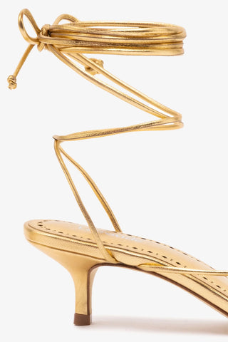 Sara Sandal In Gold Metallic Leather