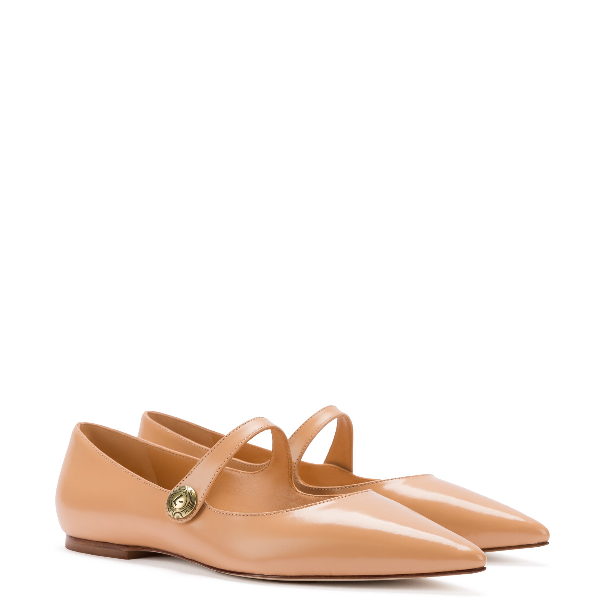 Tan leather pointed flats orders