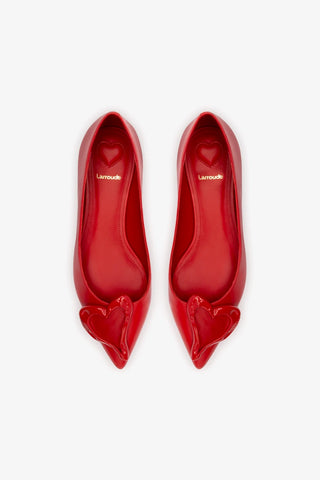 Lee Amore Flat In Scarlet Leather