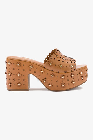 Miso Platform Sandal In Biscuit Leather