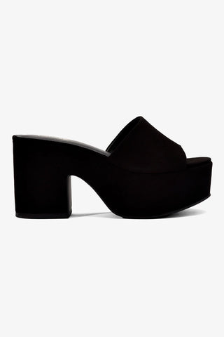 Miso Platform Sandal In Black Suede