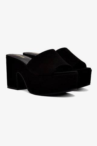 Miso Platform Sandal In Black Suede