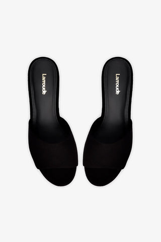 Miso Platform Sandal In Black Suede