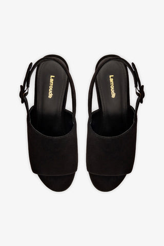 Miso Platform Sandal In Black Suede