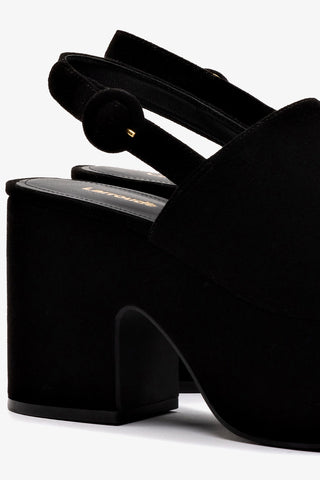 Miso Platform Sandal In Black Suede