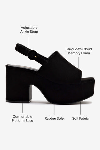 Miso Platform Sandal In Black Suede