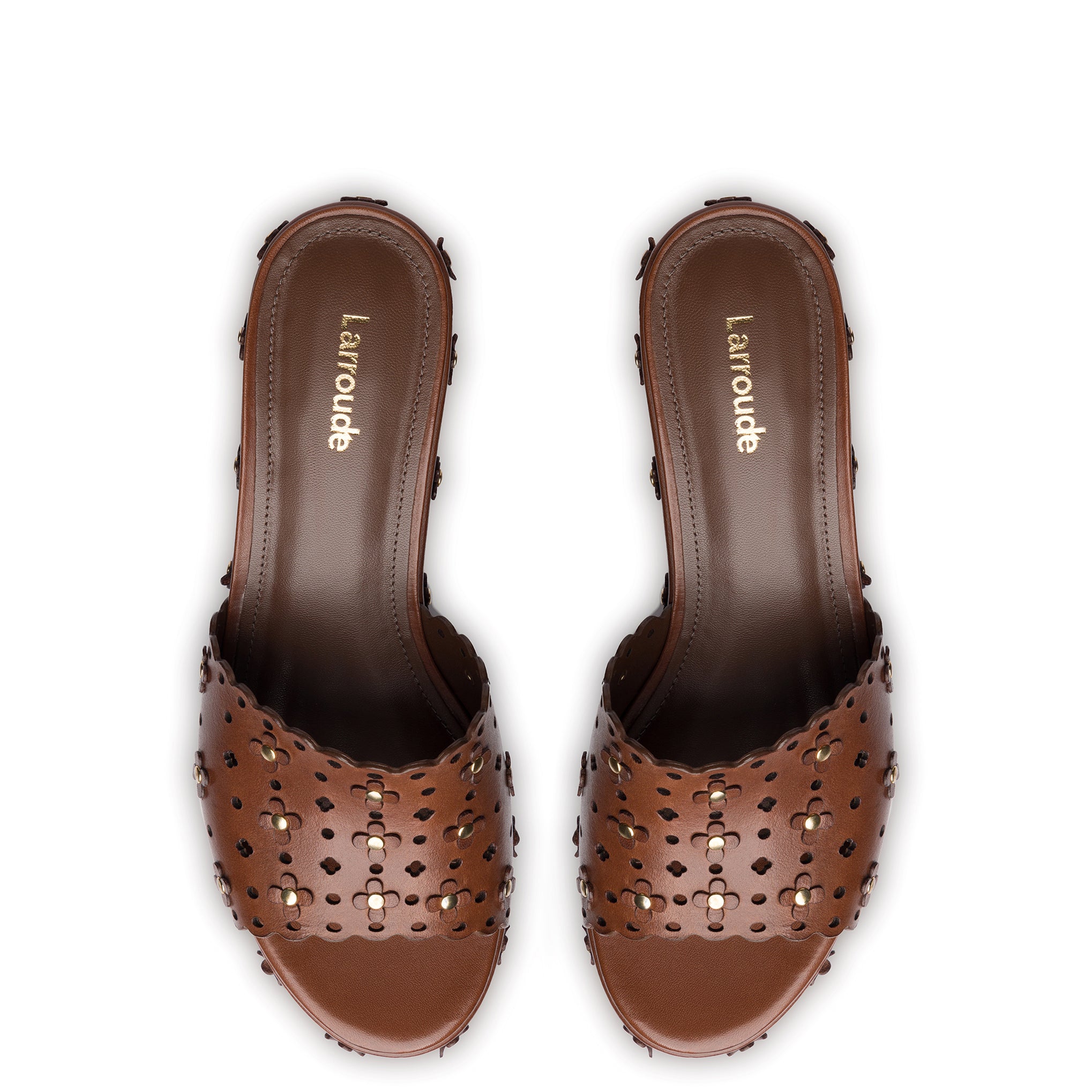 Miso Platform Sandal In Brown Leather