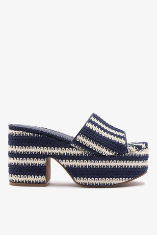 Miso Crochet Mule Striped Navy Mule Larroudé