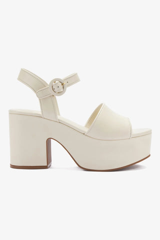 Miso Platform Strap Sandal In Ivory Leather