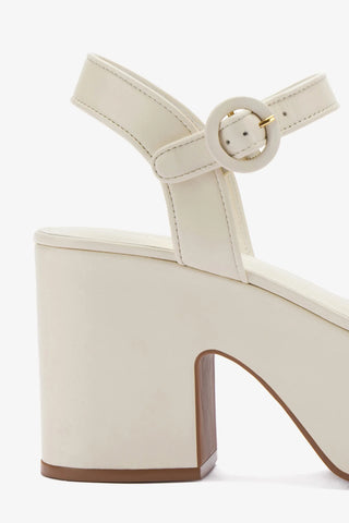 Miso Platform Strap Sandal In Ivory Leather