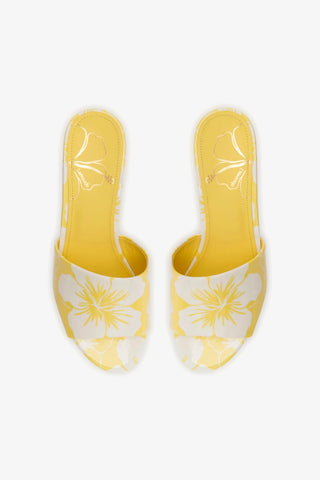 Miso Platform Sandal In Lemonade Printed Leather