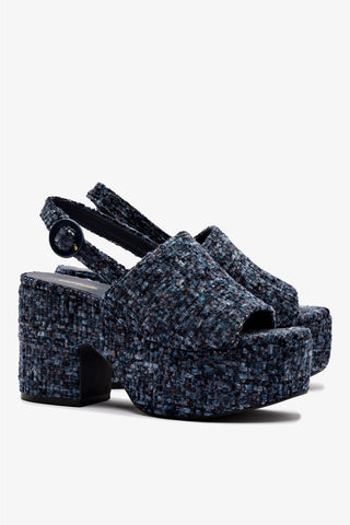 Miso Platform Sandal In Midnight Velvet
