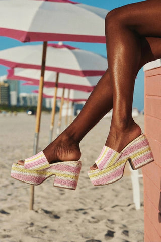 Miso Crochet Mule Striped Multicolor Mule Larroudé