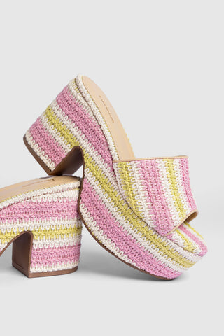 Miso Crochet Mule Striped Multicolor Mule Larroudé