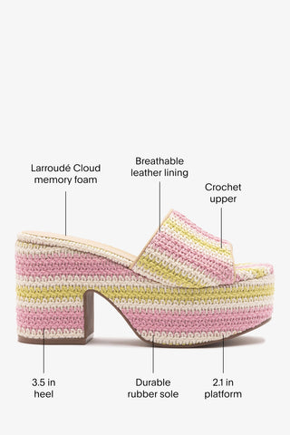 Miso Crochet Mule Striped Multicolor Mule Larroudé